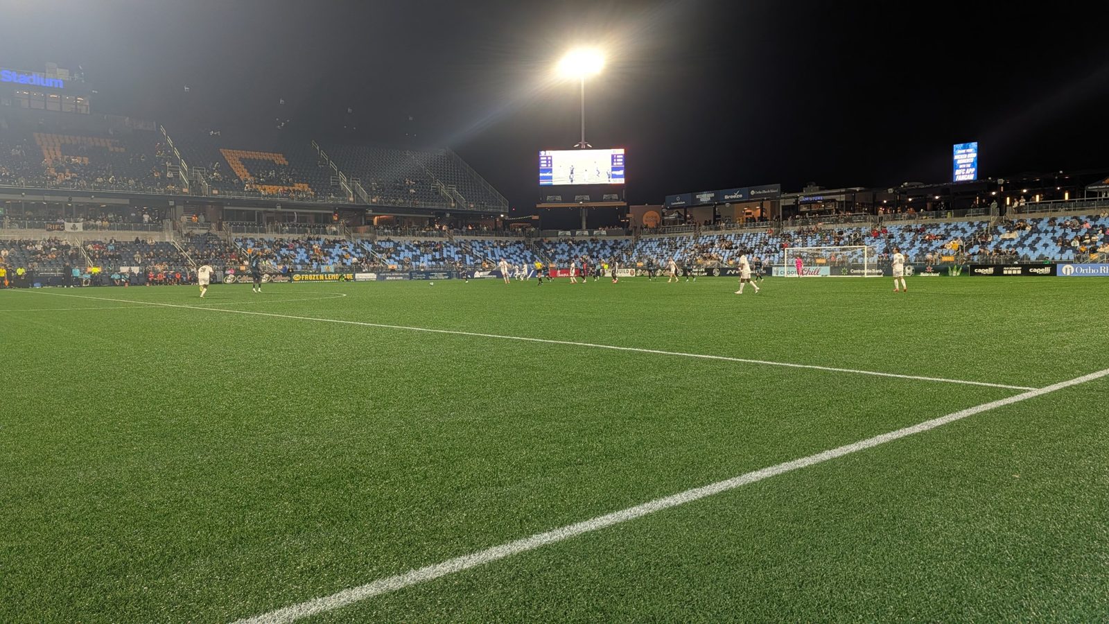 Rhode Island FC home match with mostly empty stands