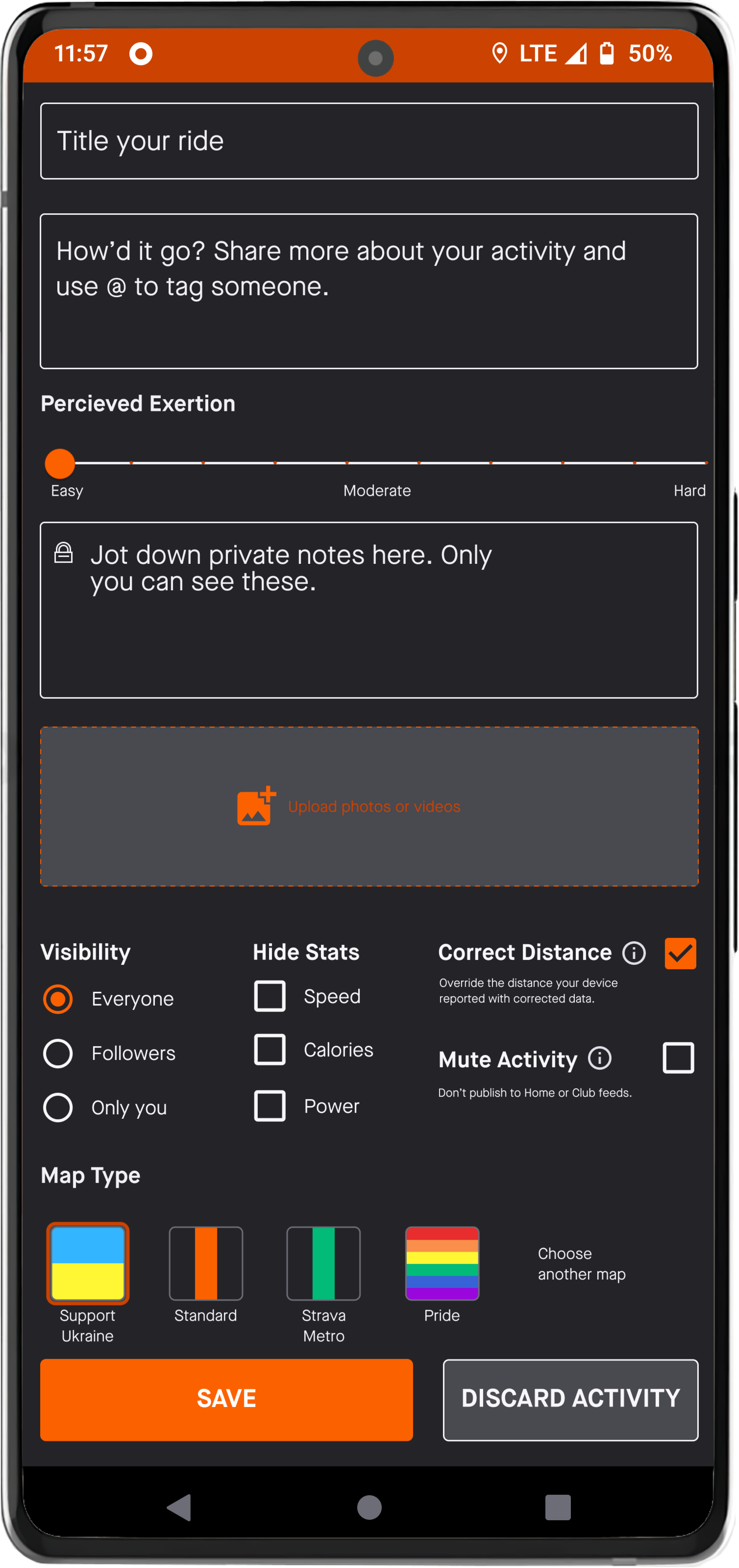 Redesigned post activity view in dark mode